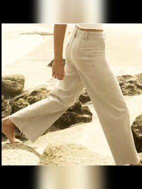 Zara The Marine Straight, Wide Leg High-Rise Jeans,Pants,6